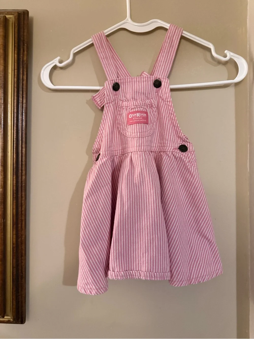 Vintage Engineer Stripe Pink Oshkosh Dress 3T